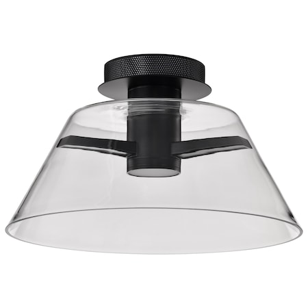 Nuvo Edmond, 17 Inch LED Semi Flush, Matte Black with Clear Glass 62/2064
